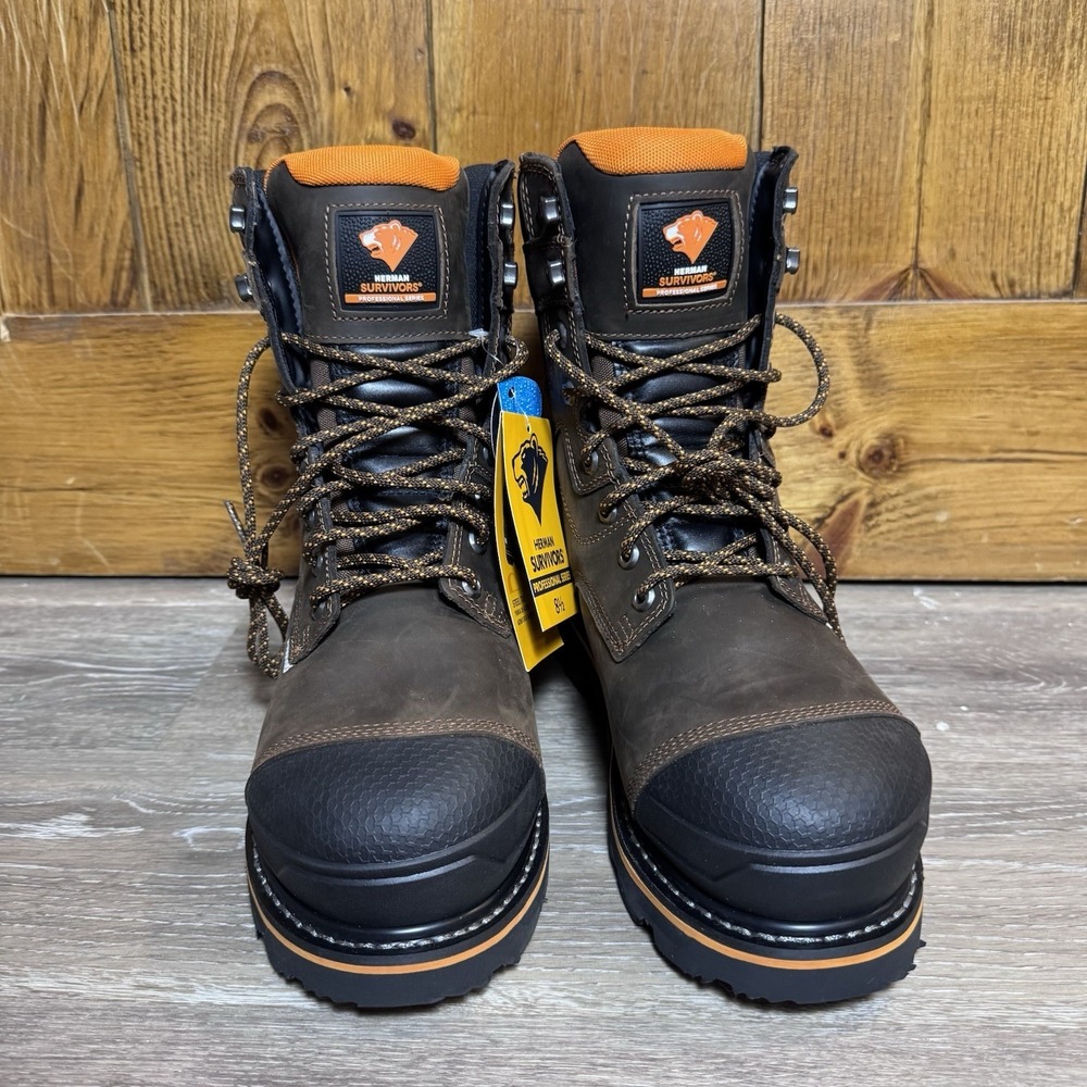 Herman Survivors Pro Series Men's 8.5 "Dozier" Waterproof  Steel Toe Work Boots
